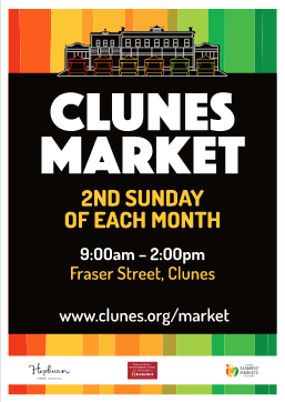 clunes market, 2nd Sunday of each month, 9am to 2pm, Fraser Street, Clunes